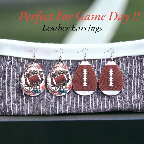 A Just-Jen Fav!!💖 2 Pairs of Women's Leather Game Day Football Earrings!!🏈💖 - Picture 14 of 16